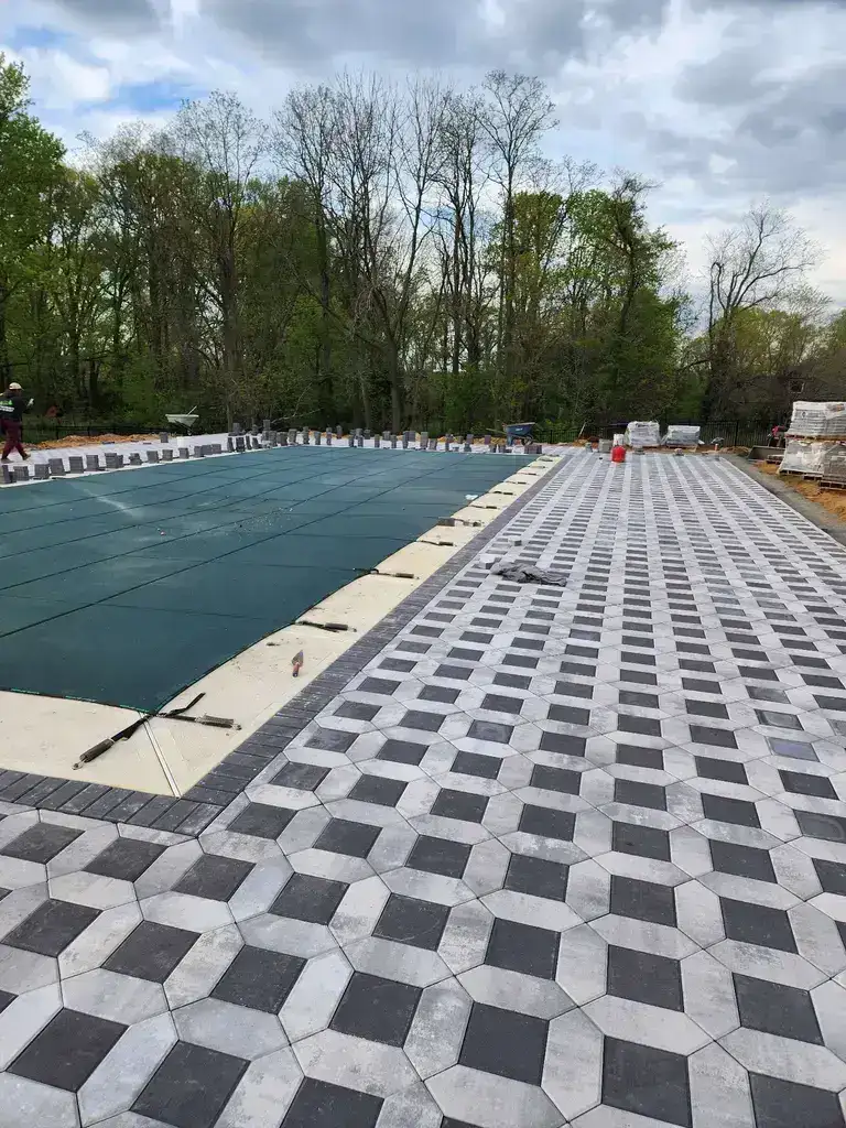 Completed Pool Paver Deck Monmouth County NJ