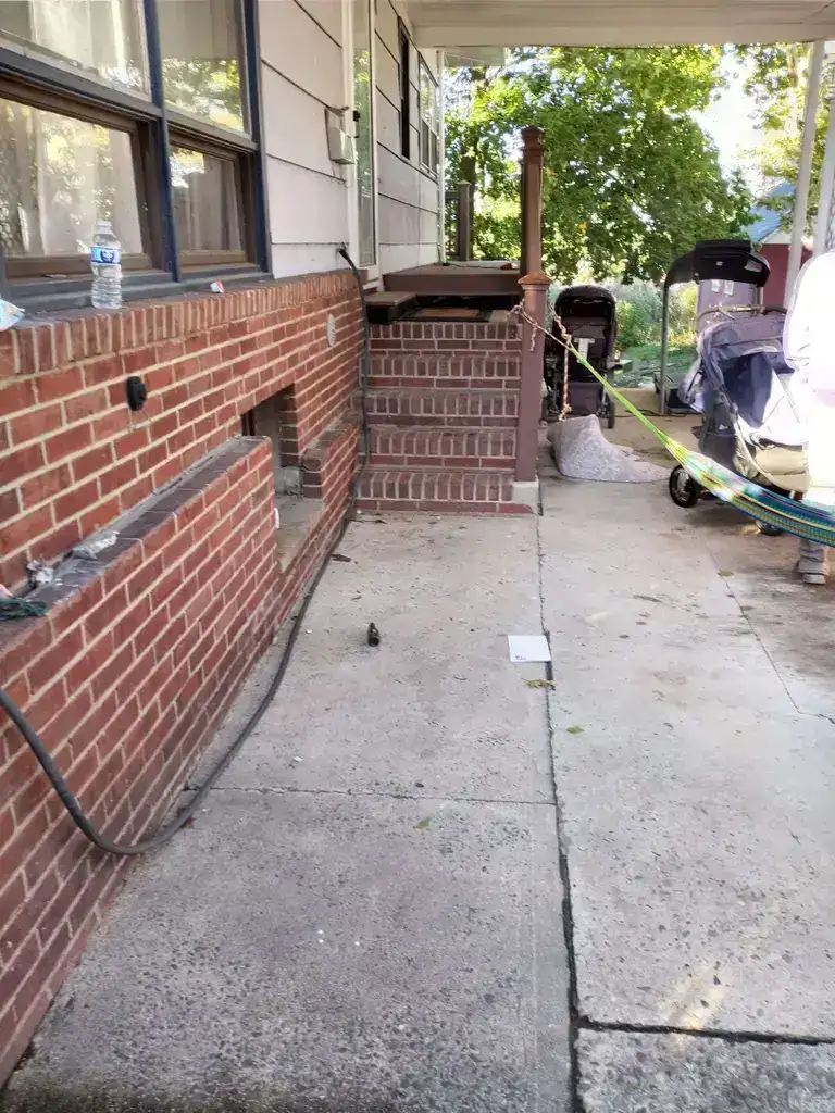 Concrete patio before