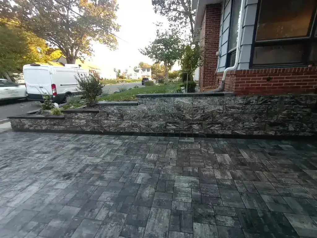 Raised Paver Patio With Retaining Wall Monmouth County NJ